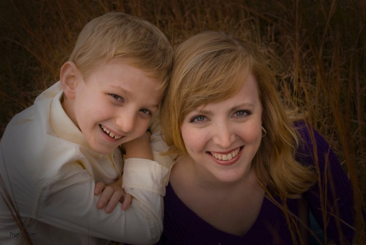 mother and son close up